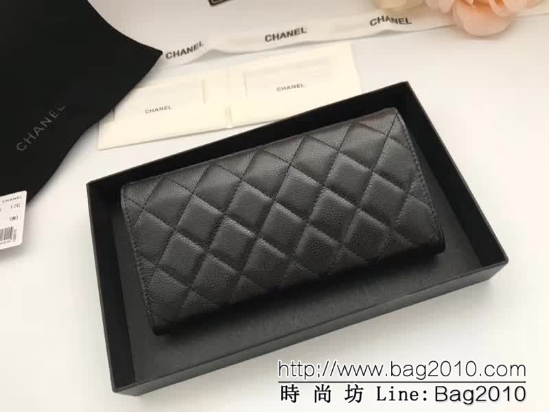 CHANEL香奈兒 海外原單 顆粒壓花小牛皮 女款長錢包 A50096  DJC2490